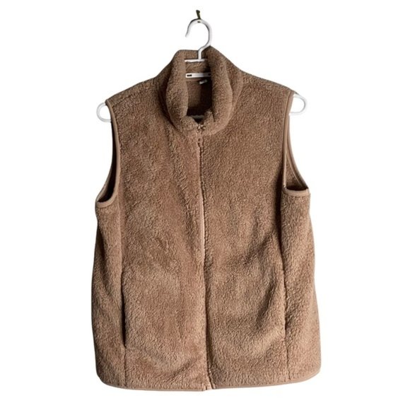 Uniqlo Women's Dusty Pink Teddy Full Zip Vest - Picture 1 of 7